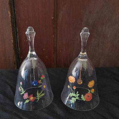 Two floral design 24% full lead crystal Avon Bells