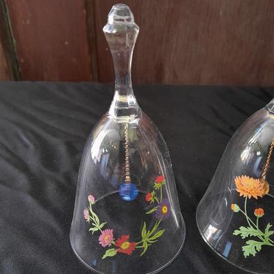Two floral design 24% full lead crystal Avon Bells