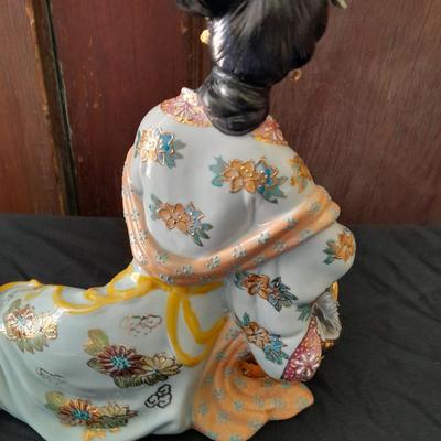 Vintage porcelain Geisha Girl Mid Century with Harukoma and Osome Art postcards