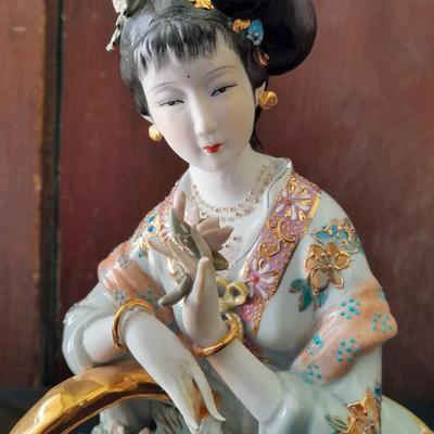 Vintage porcelain Geisha Girl Mid Century with Harukoma and Osome Art postcards