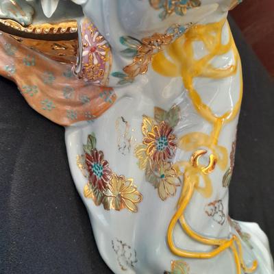 Vintage porcelain Geisha Girl Mid Century with Harukoma and Osome Art postcards