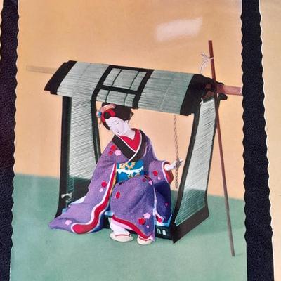 Vintage porcelain Geisha Girl Mid Century with Harukoma and Osome Art postcards