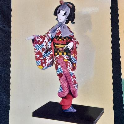 Vintage porcelain Geisha Girl Mid Century with Harukoma and Osome Art postcards