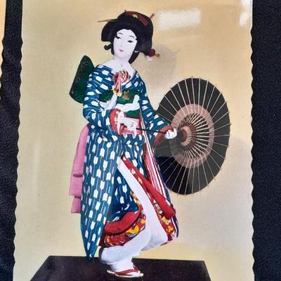 Vintage porcelain Geisha Girl Mid Century with Harukoma and Osome Art postcards