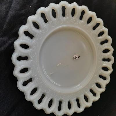 Avon Milk glass hobnail perfume bottle and other collectables