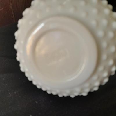 Avon Milk glass hobnail perfume bottle and other collectables