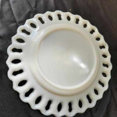 Avon Milk glass hobnail perfume bottle and other collectables
