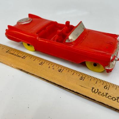 Auburn Rubber Co Cadillac Convertible #526 red with yellow tires