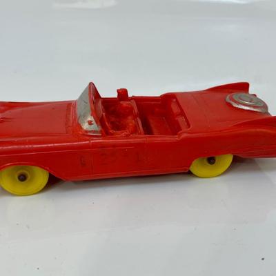 Auburn Rubber Co Cadillac Convertible #526 red with yellow tires
