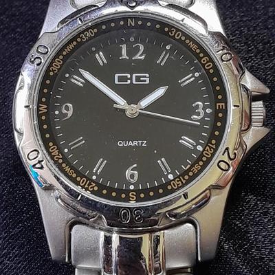 Vintage silver tone CG men's watch and Advance Quartz watch with date window
