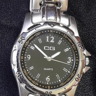 Vintage silver tone CG men's watch and Advance Quartz watch with date window
