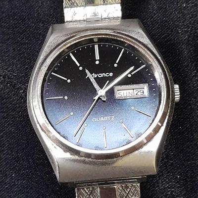 Vintage silver tone CG men's watch and Advance Quartz watch with date window