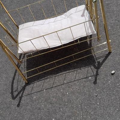 Brass framed rocking baby doll cradle (3)