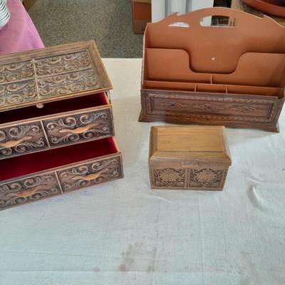 Vintage 3 piece Lerner Desk organizers