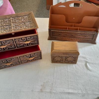 Vintage 3 piece Lerner Desk organizers