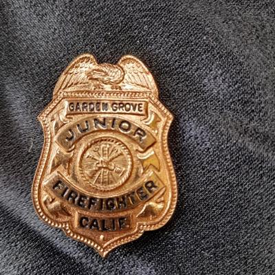 Collectable Garden n Grove California metal Junior Firefighter Lapel pin