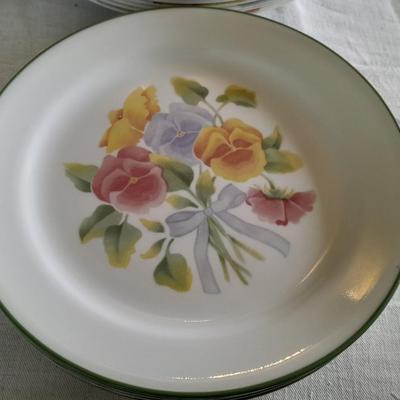 Corelle Pansy "Summer blush" pattern dishware 52-piece set