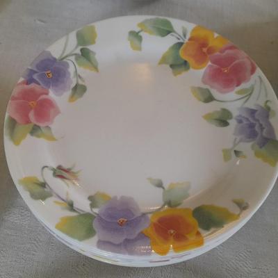 Corelle Pansy "Summer blush" pattern dishware 52-piece set