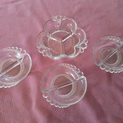 Duncan Miller Glassware divided relish dishes