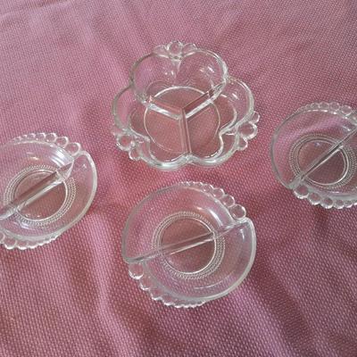 Duncan Miller Glassware divided relish dishes