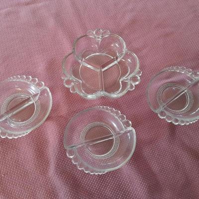 Duncan Miller Glassware divided relish dishes