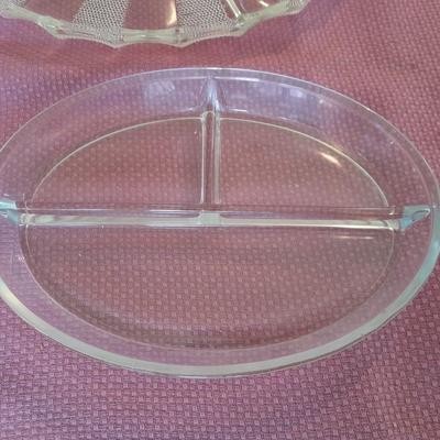 Jeannette Glass Dewdrop Round Tray, Alicjaglass Watra Poland punch / pedestal bowl and more