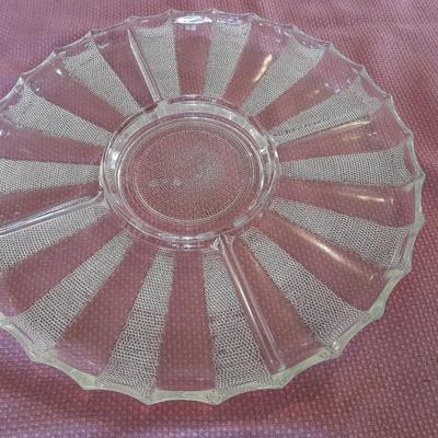 Jeannette Glass Dewdrop Round Tray, Alicjaglass Watra Poland punch / pedestal bowl and more