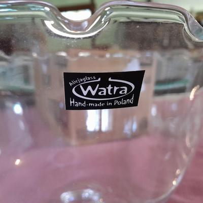 Jeannette Glass Dewdrop Round Tray, Alicjaglass Watra Poland punch / pedestal bowl and more