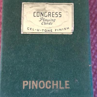 Household decorations, John Maddock China, France bell, Crock, and Sel-u-tone Pinocle cards