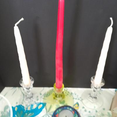 Great assortment of Candles and candle holders