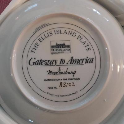 Two limited edition collector's plates Ellis Island with COA