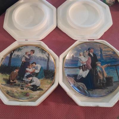 Two limited edition collector's plates Ellis Island with COA