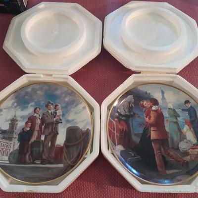 Two limited edition collector's plates Ellis Island with COA