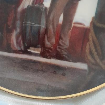 Two limited edition collector's plates Ellis Island with COA