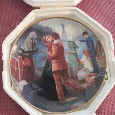 Two limited edition collector's plates Ellis Island with COA