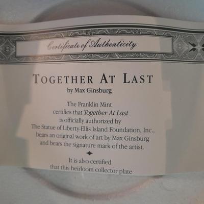 Two limited edition collector's plates Ellis Island with COA