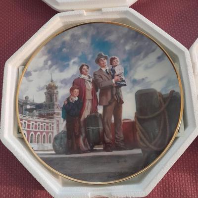 Two limited edition collector's plates Ellis Island with COA
