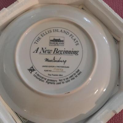 Two limited edition collector's plates Ellis Island with COA