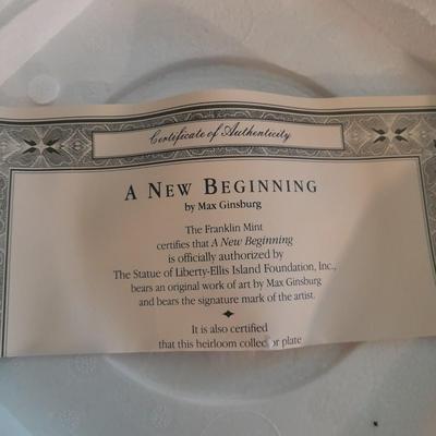 Two limited edition collector's plates Ellis Island with COA