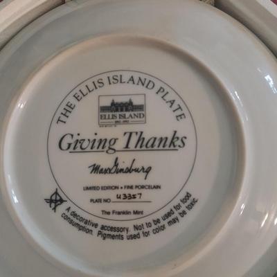 Two limited edition collector's plates Ellis Island with COA