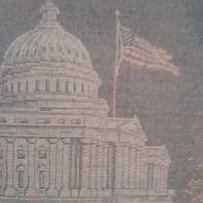 1965 John F Kennedy  Commemorative Tapestry and Unique 1972 D Lincoln Kennedy Penny Astonishing Coincidences Cent