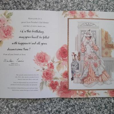 Avon 1990 Mrs. Albee Award Figure and framed art