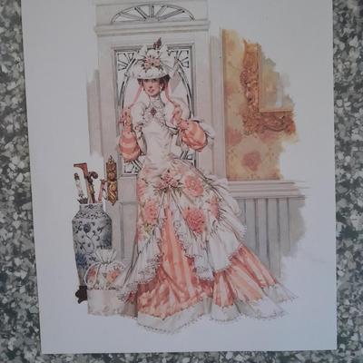 Avon 1990 Mrs. Albee Award Figure and framed art