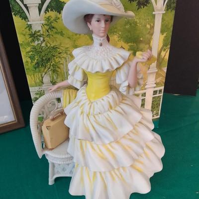 Avon 1990 Mrs. Albee Award Figure and framed art