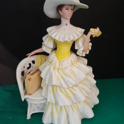 Avon 1990 Mrs. Albee Award Figure and framed art