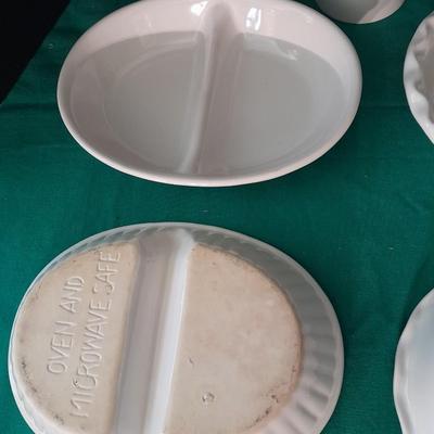 Heavy Restraunt style dishware Frankoma, Ovenware Microwave safe white dishes