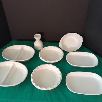 Heavy Restraunt style dishware Frankoma, Ovenware Microwave safe white dishes
