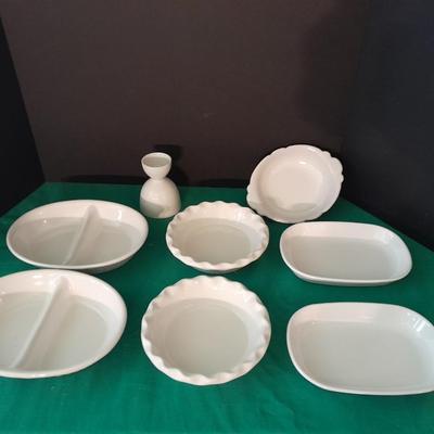 Heavy Restraunt style dishware Frankoma, Ovenware Microwave safe white dishes