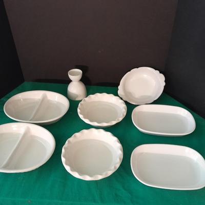 Heavy Restraunt style dishware Frankoma, Ovenware Microwave safe white dishes