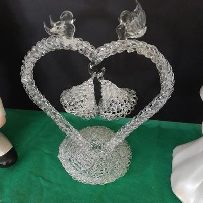 Bride and Groom Decorations Bride & Groom glasses, Large ceramic Figures, Candle holder and more